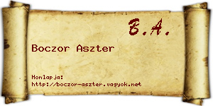 Boczor Aszter névjegykártya